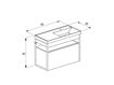 Imagen de Mueble cajón 80x38x60cm con bacha blanco colgar Flow CELITE