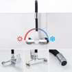 Imagen de GRIFO COCINA PARED PICO ALTO FLEXIBLE NEGRO A 20cm CROMO  DMC